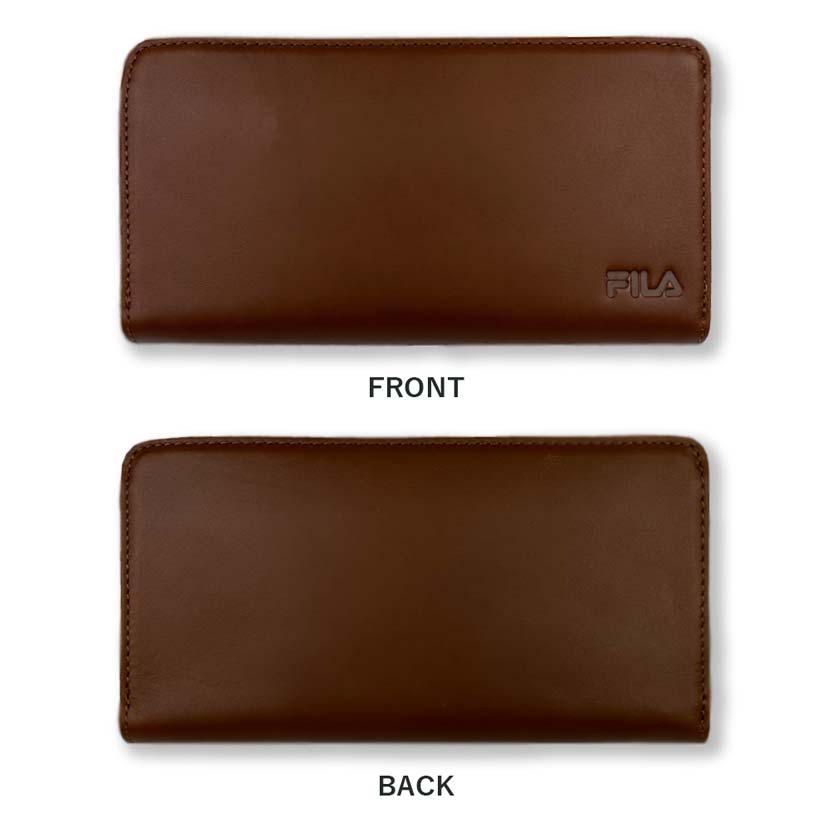 [Custom-made product from our store] 4 colors available FILA Real leather Round zipper Long wallet Long wallet Genuine leather