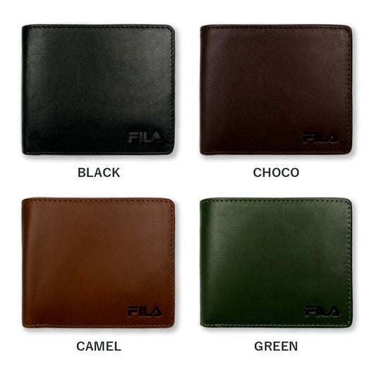 [Custom-ordered product from our store] All 4 colors FILA Real Leather Bifold Wallet Wallet Genuine Leather Floor Leather