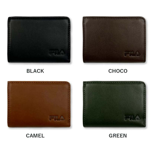 [Custom-ordered product from our store] All 4 colors FILA Real Leather L-shaped Zipper Coin Purse Coin Case Floor Leather Cowhide