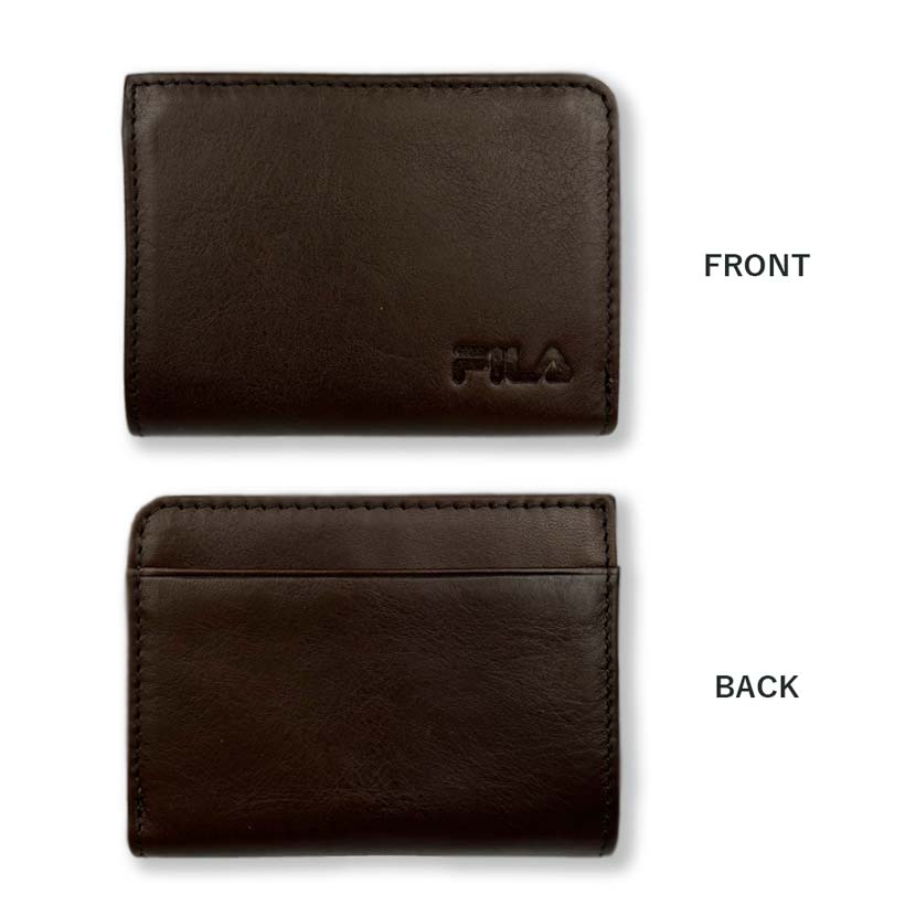 [Custom-ordered product from our store] All 4 colors FILA Real Leather L-shaped Zipper Coin Purse Coin Case Floor Leather Cowhide