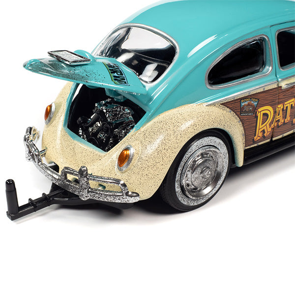 AUTO WORLD 1:24 RAT FINK 1966 VW Beetle w/Tear Drop Trailer &amp; Rat Fink【ラットフィンク】ミニカー