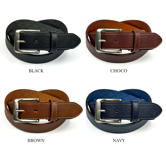 All 4 colors BEVERLY HILLS POLO CLUB Stitch design leather belt 3.4cm