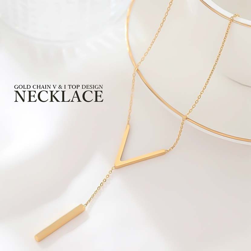 Gold Chain Y&amp;I Top Necklace Gold Color Women's Simple Necklace Korean Accessories