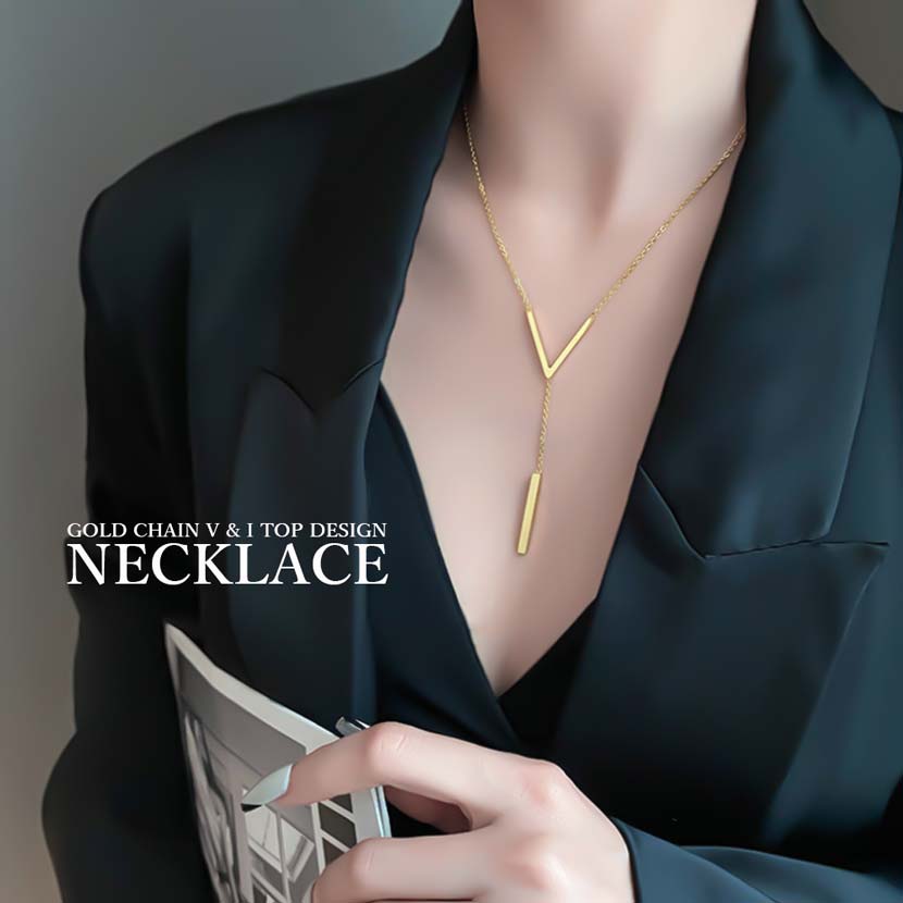 Gold Chain Y&amp;I Top Necklace Gold Color Women's Simple Necklace Korean Accessories