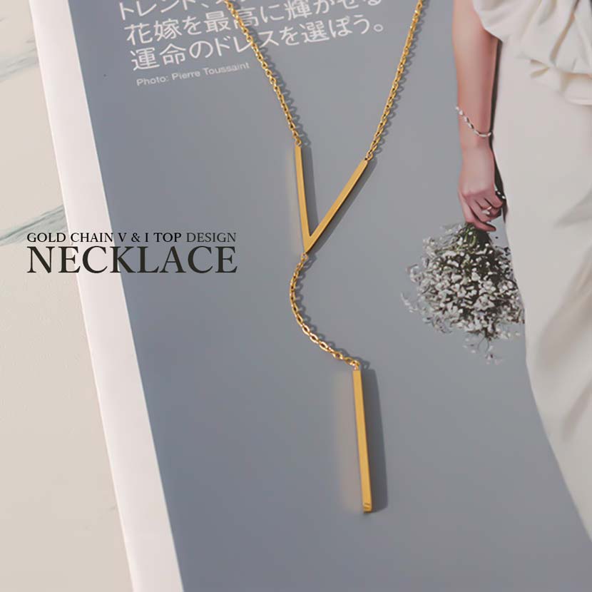 Gold Chain Y&amp;I Top Necklace Gold Color Women's Simple Necklace Korean Accessories