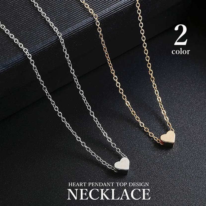 All 2 Colors Heart Pendant Top Design Tight Chain Necklace Choker Women's Korean Accessories