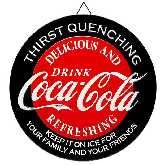 エンボス メタルサイン COCA COLA THIRST QUENCHING 【コカコーラ ブリキ看板】