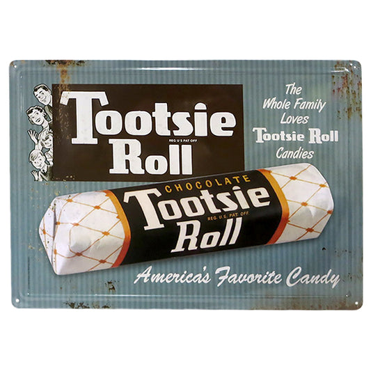 エンボス メタルサイン TOOTSIE ROLL American&#039;s Favorite Candy【トッツィロール ブリキ看板】