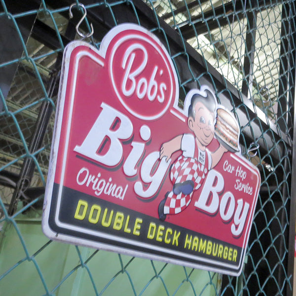 ダイカットエンボス メタルサイン BIG BOY DOUBLE DECK HAMBURGER【ビッグボーイ ブリキ看板】