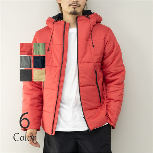 Fake Down Jacket Men's Padded Filling Duspo Block Quilt Hoodie Padded Jacket