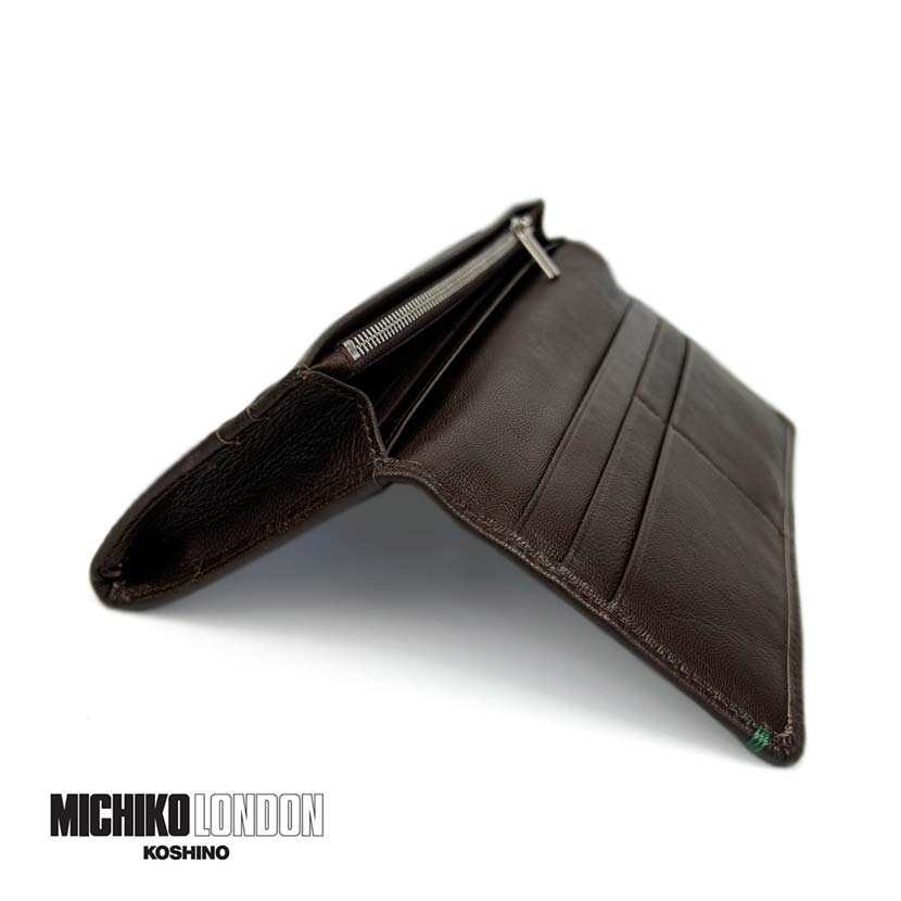 All 2 colors MICHIKO LONDON Goat leather Real leather Slim long wallet Long wallet