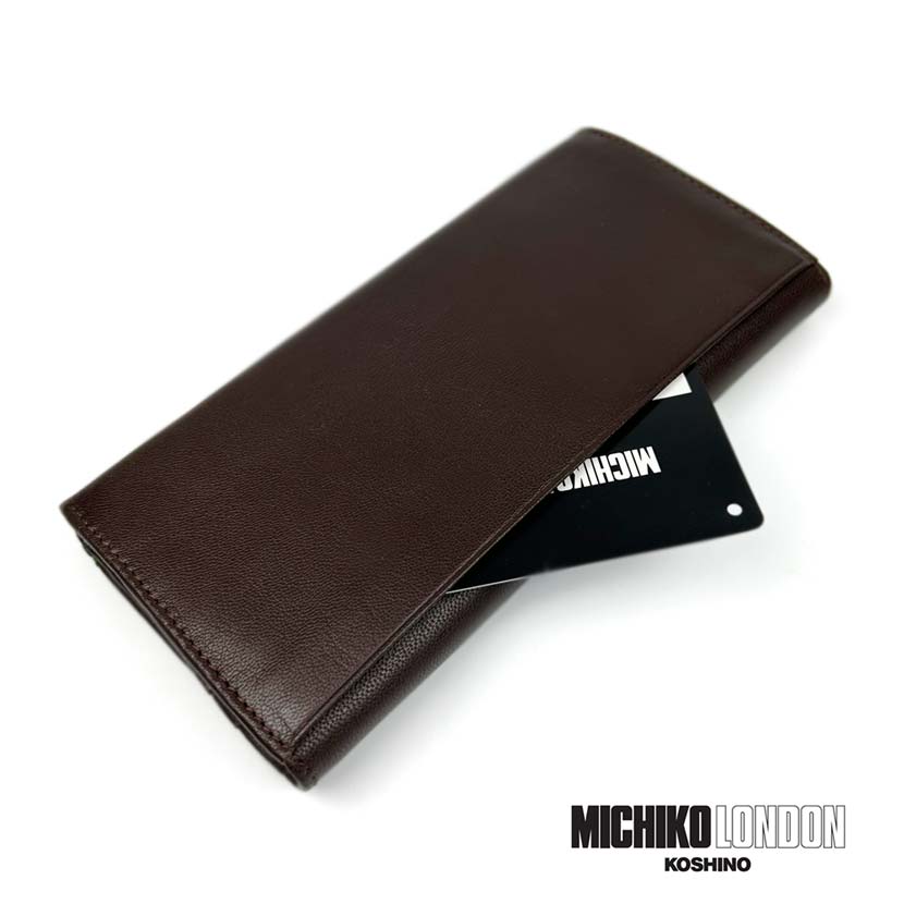 All 2 colors MICHIKO LONDON Goat leather Real leather Slim long wallet Long wallet