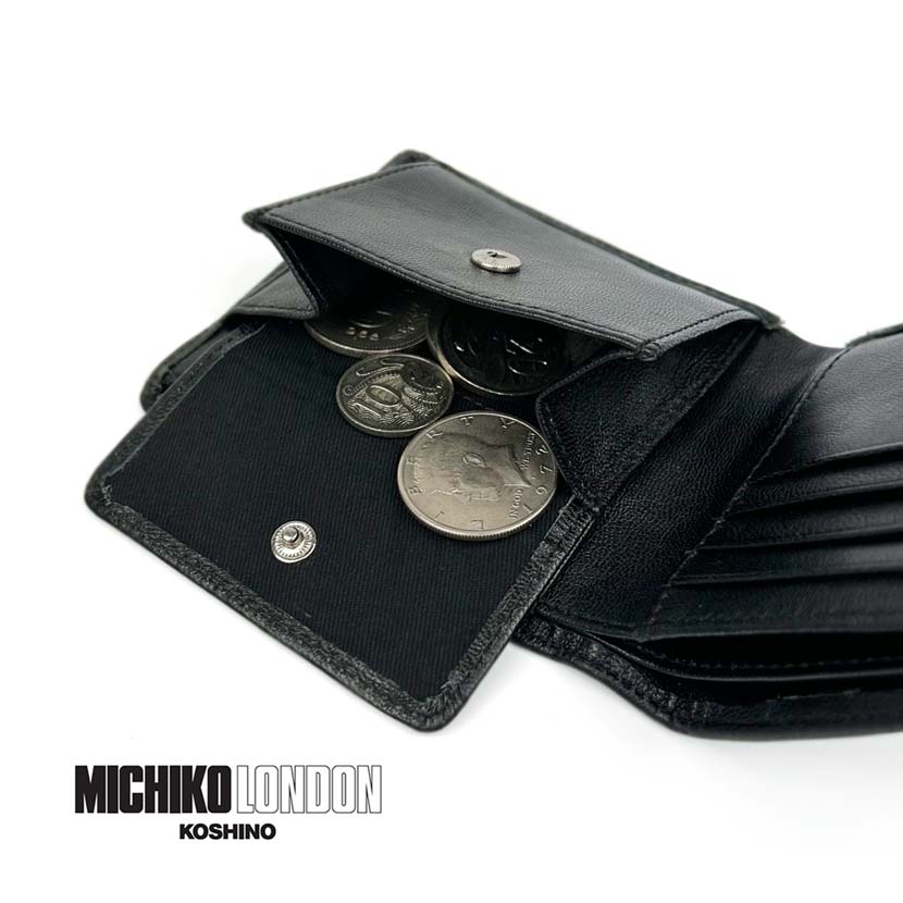 All 2 colors MICHIKO LONDON Goat leather Real leather Bifold wallet Short wallet