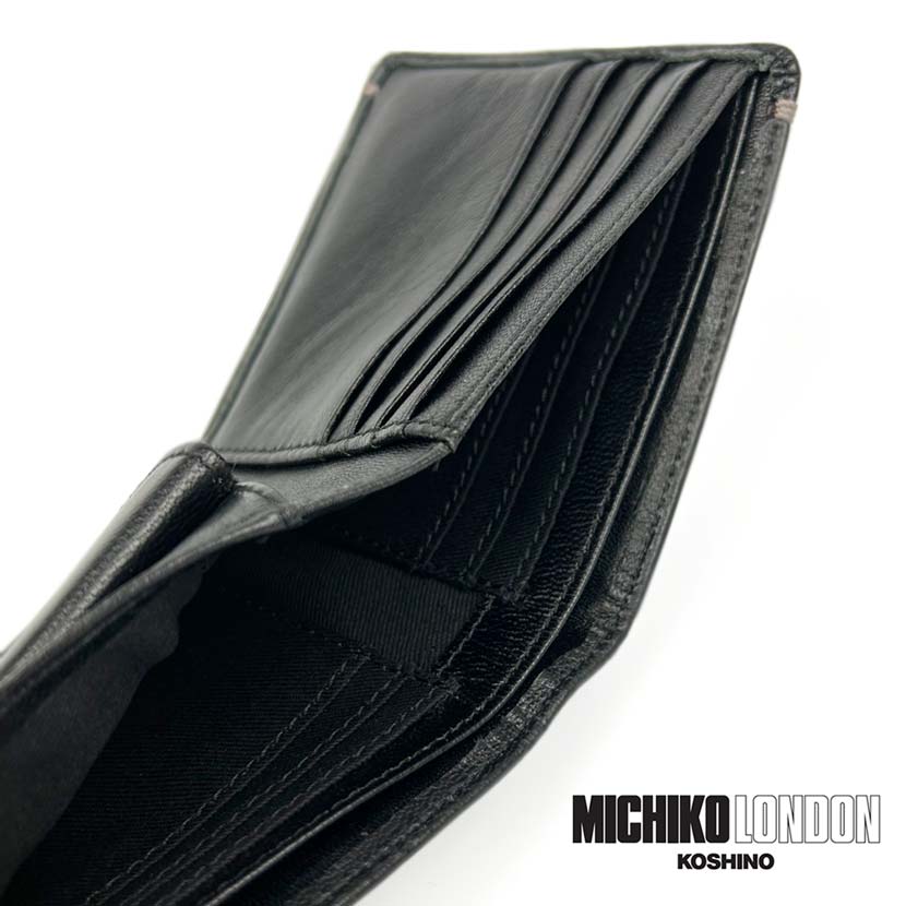 All 2 colors MICHIKO LONDON Goat leather Real leather Bifold wallet Short wallet