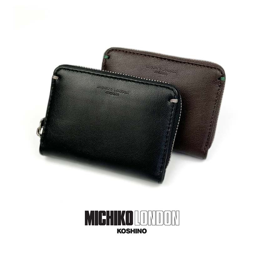 All 2 colors MICHIKO LONDON Goat leather Real leather round zipper coin purse coin case