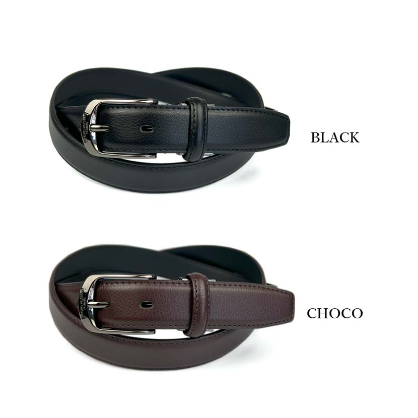 All 2 colors HIROKO KOSHINO Real leather Black titanium buckle belt Long size