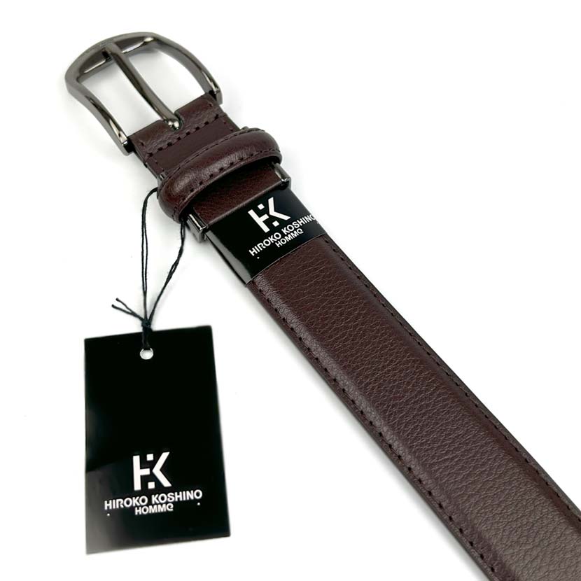 2 colors HIROKO KOSHINO Real leather plain design belt long size