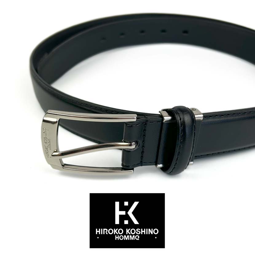 2 colors HIROKO KOSHINO Real leather plain design belt long size