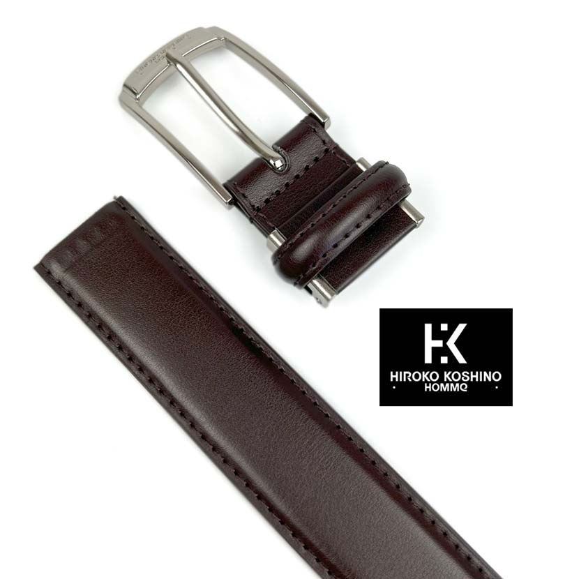 2 colors HIROKO KOSHINO Real leather plain design belt long size