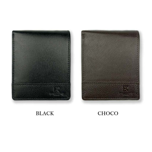 2 colors in total HIROKO KOSHINO Real leather Saffiano embossed bifold wallet short wallet