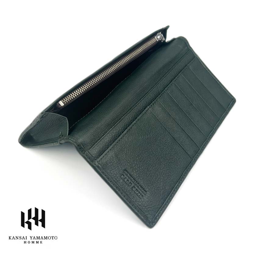 All 3 colors KANSAI YAMAMOTO (Yamamoto Kansai) Genuine Leather Calfskin Slim Long Wallet Long Wallet Bill Purse
