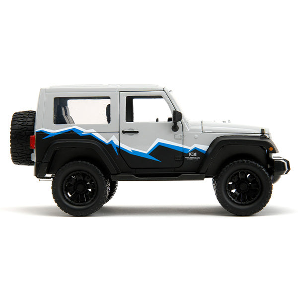 JADATOYS 1:24 JUST TRUCKS w/RACK &amp; WHEELS  2007 Jeep Wrangler Hardtop ミニカー