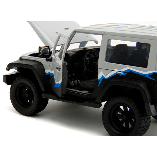 JADATOYS 1:24 JUST TRUCKS w/RACK &amp; WHEELS  2007 Jeep Wrangler Hardtop ミニカー