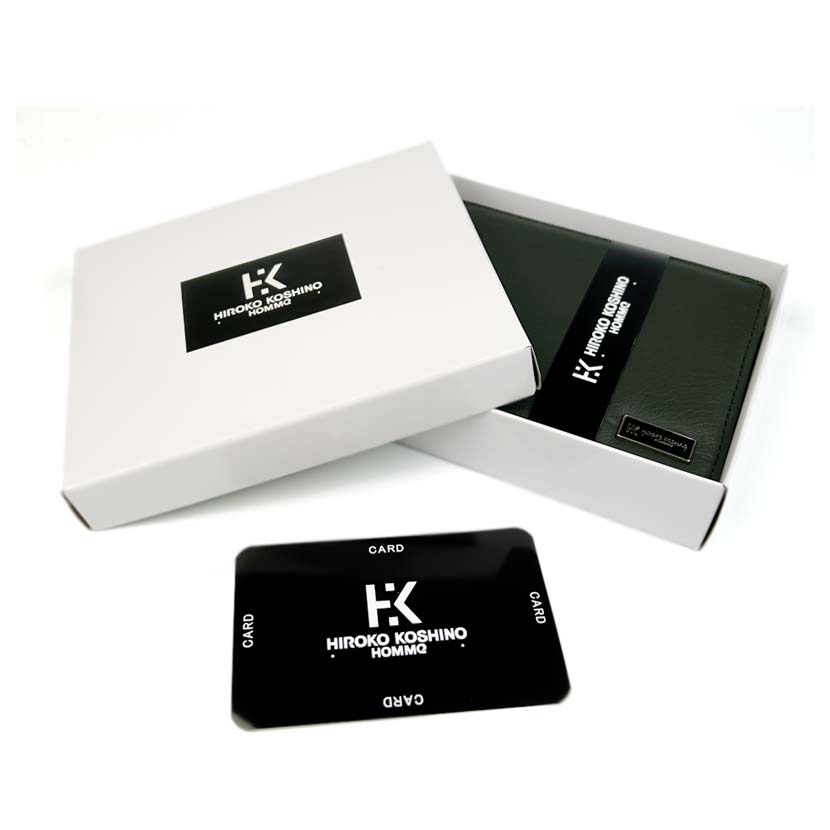 全3色 HIROKO KOSHINO（ヒロコ コシノ）ソフトリアルレザー パスケース付き 二つ折り財布 ウォレット