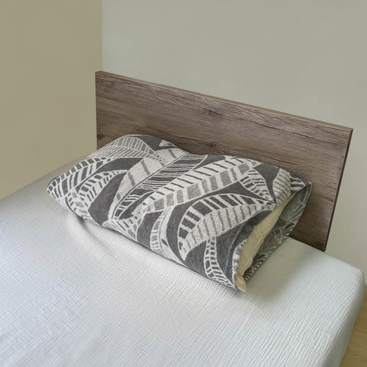 Wide type antibacterial and deodorizing treated pillow cover ethnic leaf