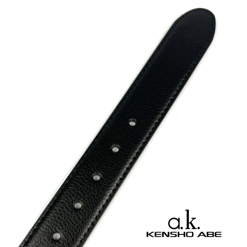 1 color in total KENSHO ABE Real leather black titanium color buckle belt