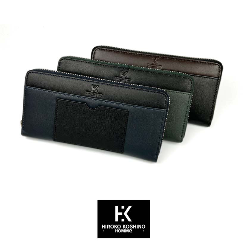 Great value★All 3 colors HIROKO KOSHINO Goat leather round zipper long wallet Long wallet