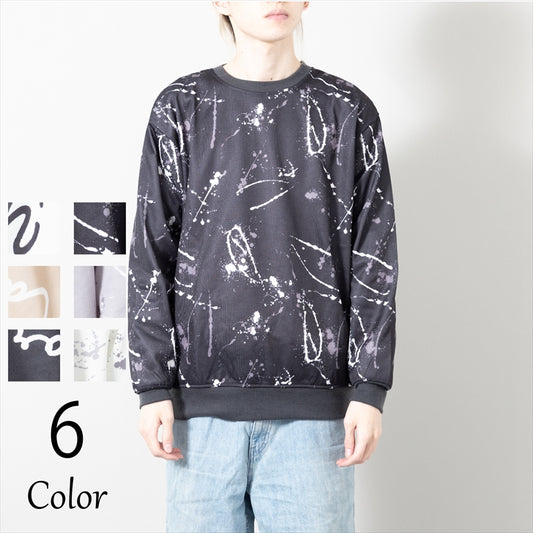 Sweatshirt Men's Fleece-lined Allover Print Sweatshirt Sweatshirt Fleece-lined Sweatshirt