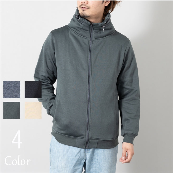 Blouson Men's Brushed Lining Sweatshirt Volume Neck Volume Neck Jacket Sweat Jacket