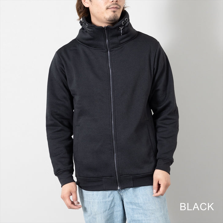 Blouson Men's Brushed Lining Sweatshirt Volume Neck Volume Neck Jacket Sweat Jacket