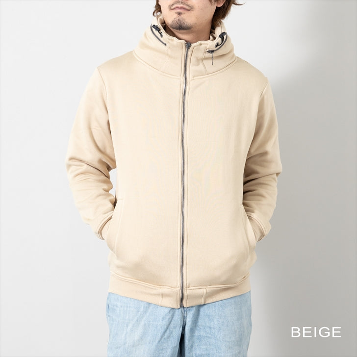 Blouson Men's Brushed Lining Sweatshirt Volume Neck Volume Neck Jacket Sweat Jacket