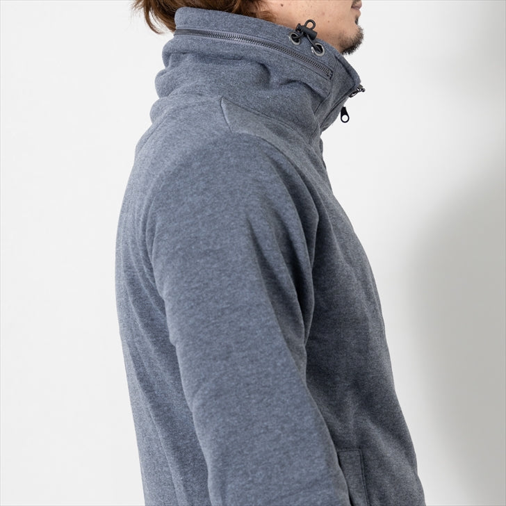 Blouson Men's Brushed Lining Sweatshirt Volume Neck Volume Neck Jacket Sweat Jacket