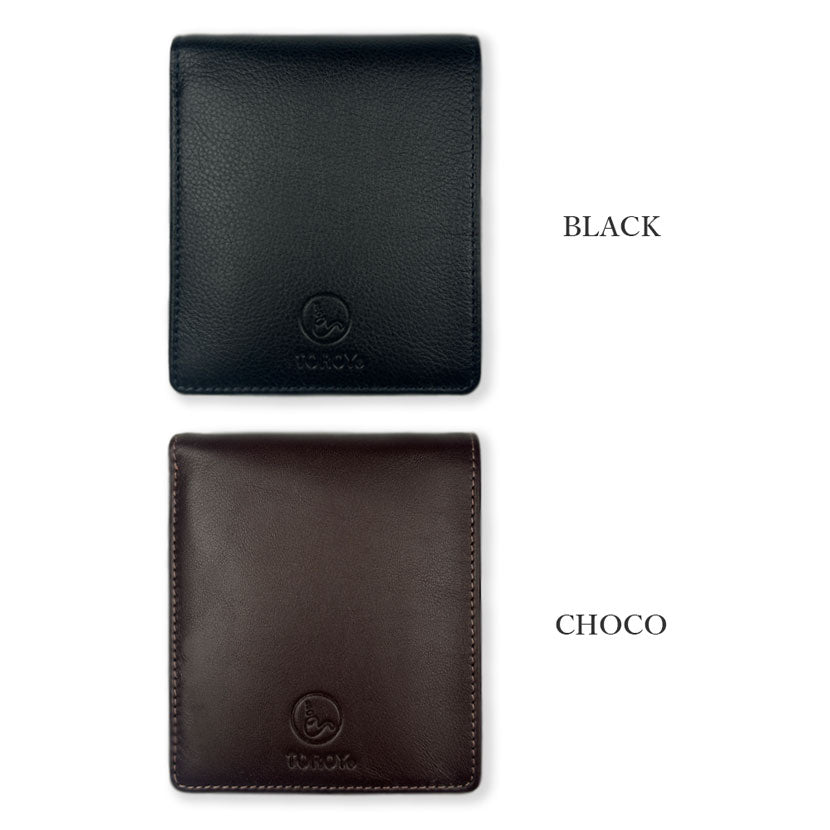 All 2 colors TOROY Real Leather with Middle Belt Bifold Wallet Wallet Pass Case Genuine Leather