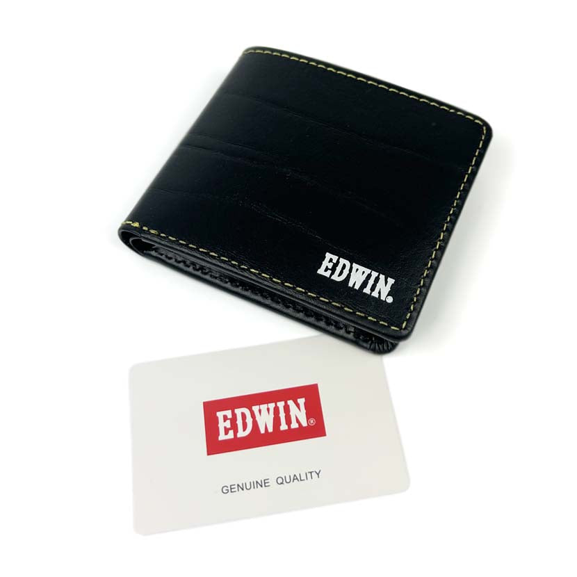 【全2色】 EDWIN エドウイン カラーステッチ 二つ折り財布 ウォレット 再生皮革