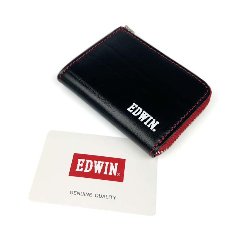 [5 colors in total] EDWIN bicolor L-shaped zipper coin case coin purse recycled leather