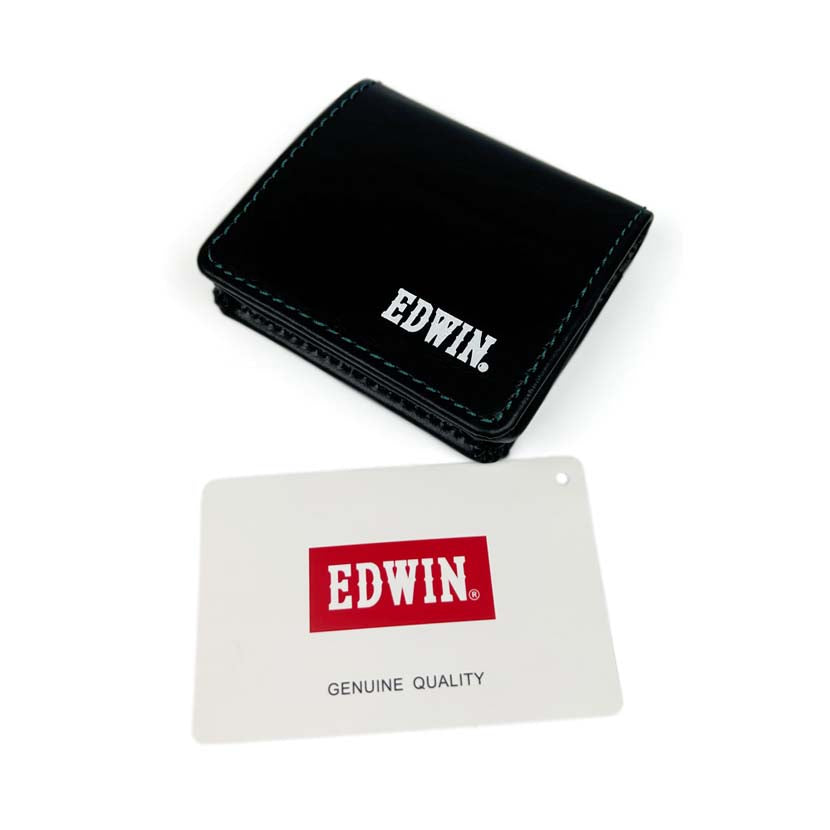 [All 4 colors] EDWIN Color Stitch Box Type Coin Case Coin Purse Recycled Leather