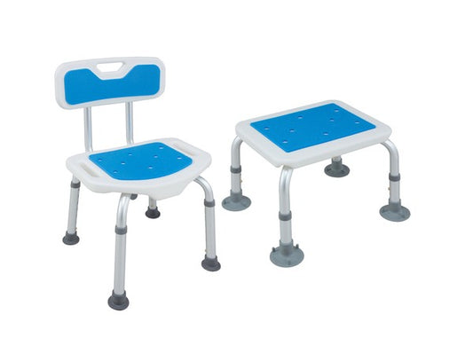 &lt;HW&gt; Aluminum shower step bench step &amp; bench set blue