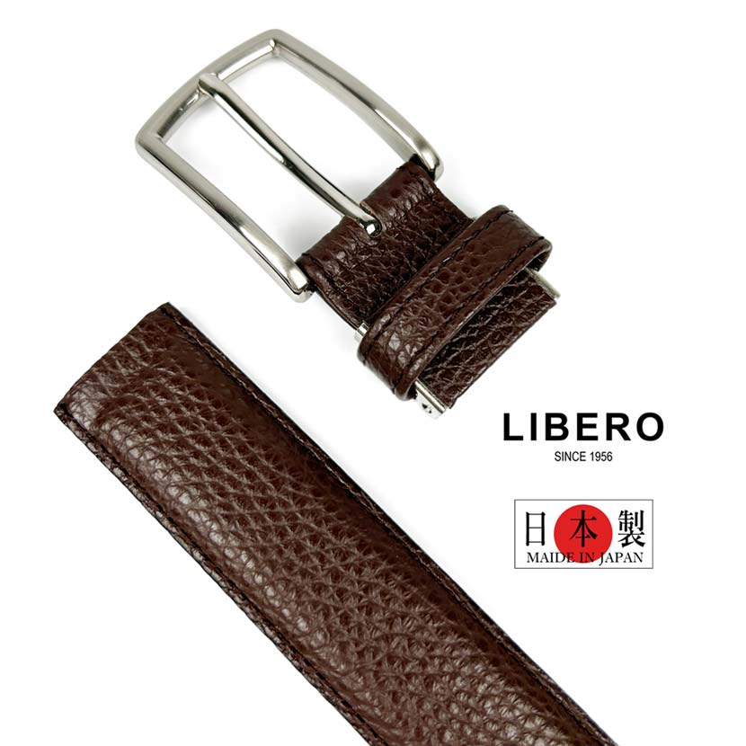 All 2 colors LIBERO Made in Japan Italian leather Single pin buckle Belt Cowhide Width 2.8cm