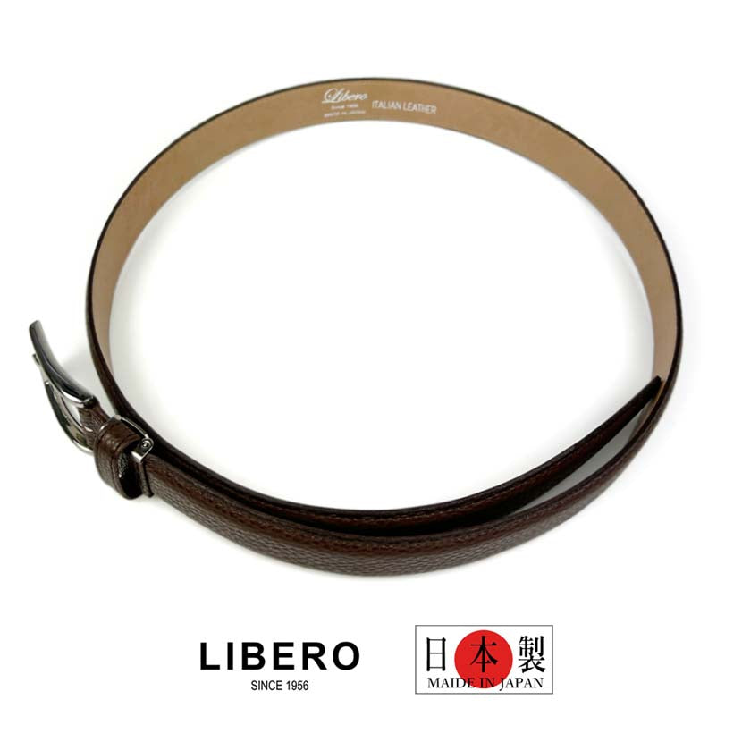 All 2 colors LIBERO Made in Japan Italian leather Single pin buckle Belt Cowhide Width 2.8cm