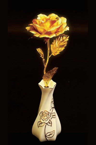 Pure gold leaf A golden rose that brings happiness