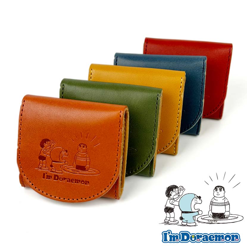 [All 5 colors] Made in Japan Tochigi Real Leather Doraemon Beautiful Giant Box Type Coin Case Coin Purse