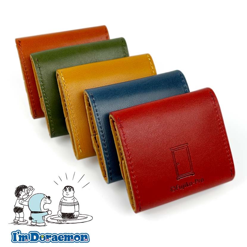 [All 5 colors] Made in Japan Tochigi Real Leather Doraemon Beautiful Giant Box Type Coin Case Coin Purse