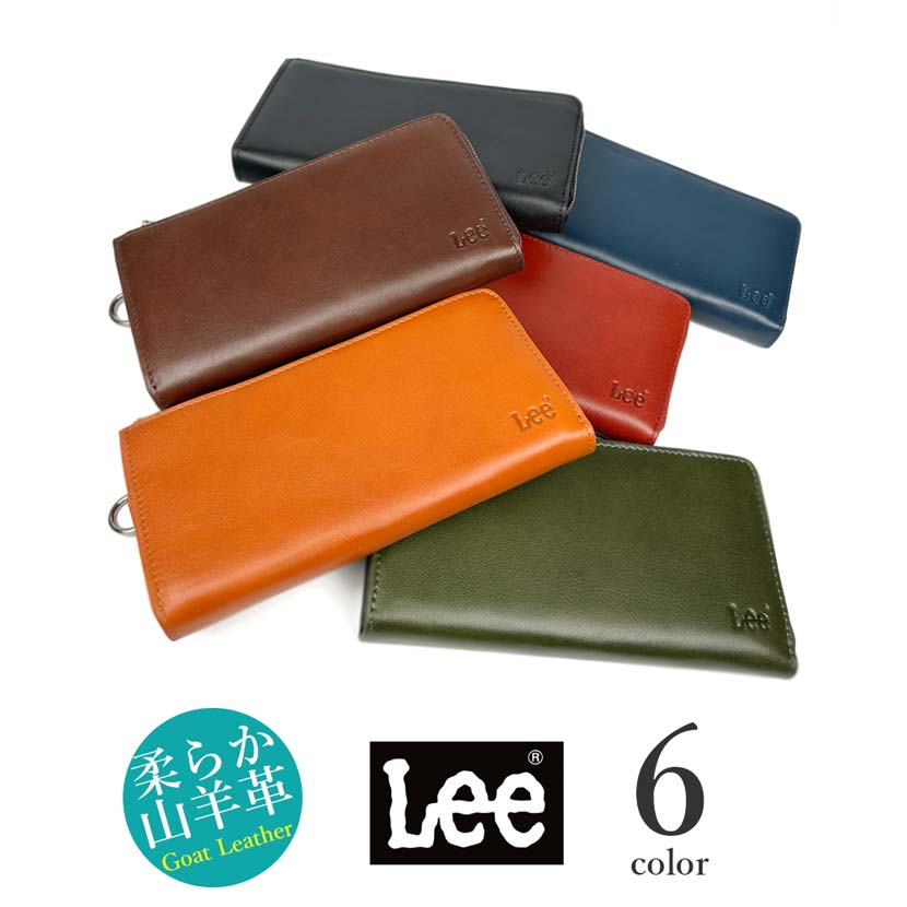[6 colors] LEE Soft Goat Leather L-shaped Zipper Wallet Long Wallet Goat Leather Genuine Leather Real Leather