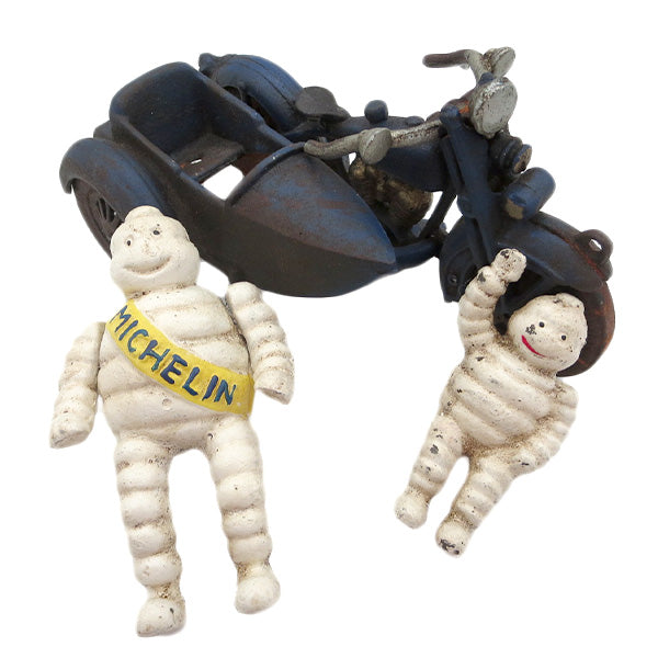 TIRE MAN ON CYCLE w/SIDE CAR [Michelin]