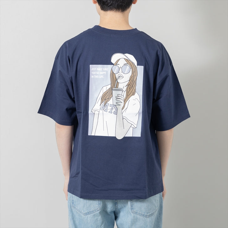 Tシャツ メンズ 半袖 クルーネック イラスト プリント ビッグシルエット ビッグT カットソー ユニセックス