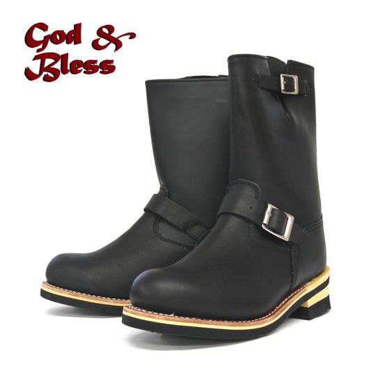 [God&amp;Bless] Goodyear welt manufacturing method authentic engineer boots GB-9810A black